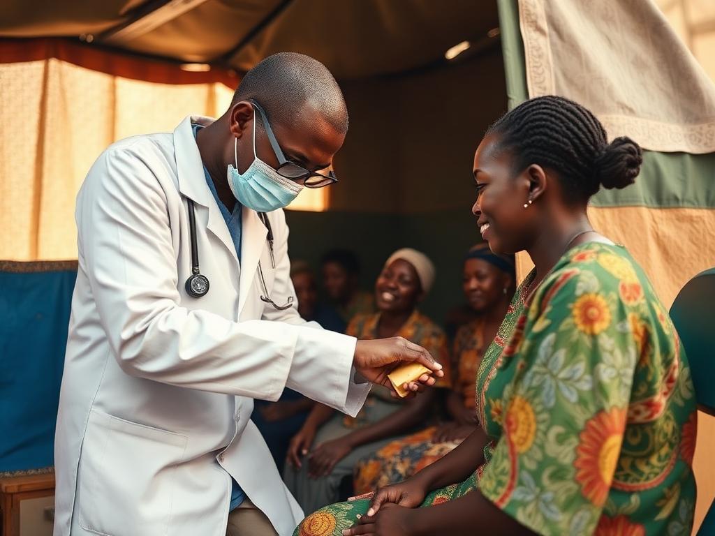 SCDI mobile clinic team providing health screening in a Kogi Central ward